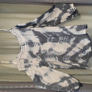 Off the shoulder 3/4 sleeves tye dye top, sz XL